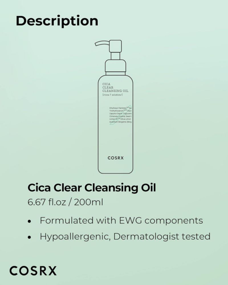 Cosrx Pure Fit Cica Cleansing Oil Limpieza Piel 200ml Todo Tipo De Piel Día/noche Coreano