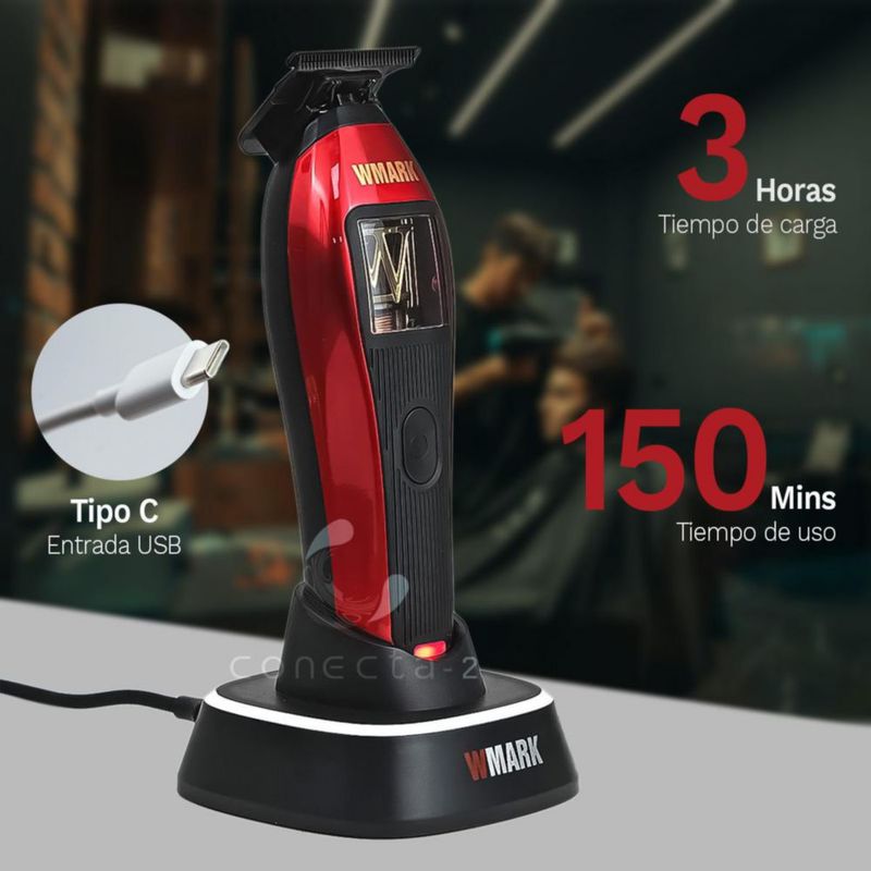 Trimmer Profesional Wmark 3 Colores Motor 10000 Rpm Magnétic