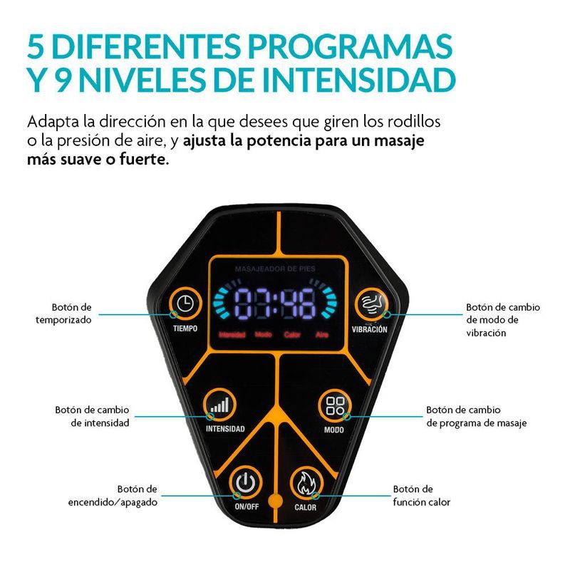 Masajeador de Pies Eléctrico con Calor Vibración Compresión de Aire