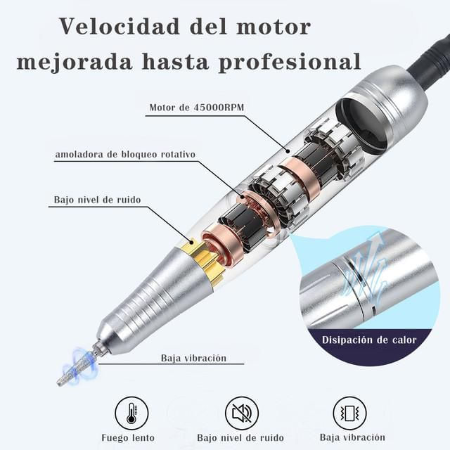 Nuevo modelo, profesional, máquina de quitar y pulir uñas, portátil, lijadora eléctrica de uñas.HOGAWAY