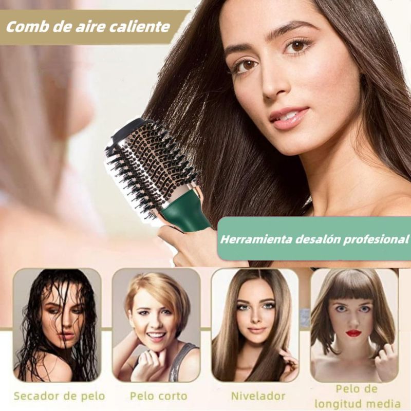 Cepillo Secador de Cabello, 4 en 1 Cepillo Alisador de Pelo de Iones Negativos, 1200w Secador de Pelo Eléctrico de Voluminizador