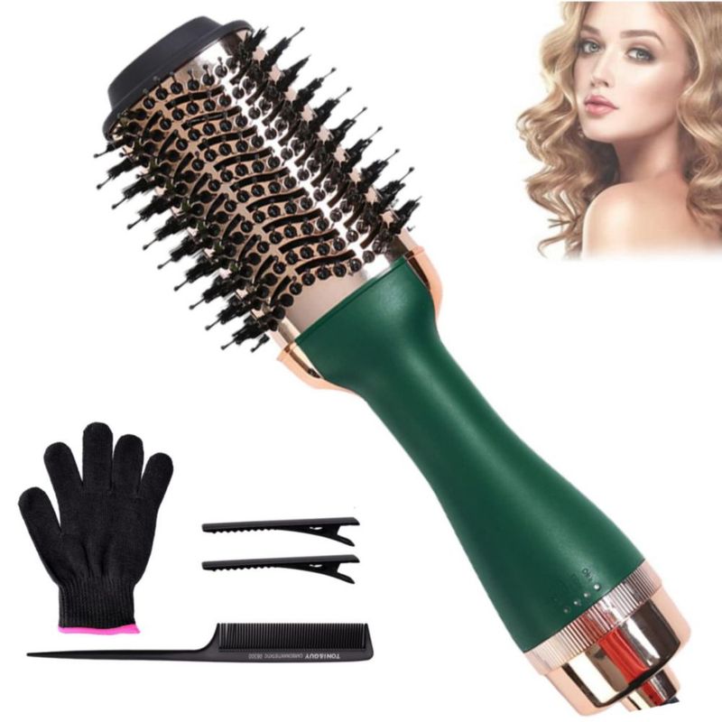 Cepillo Secador de Cabello, 4 en 1 Cepillo Alisador de Pelo de Iones Negativos, 1200w Secador de Pelo Eléctrico de Voluminizador