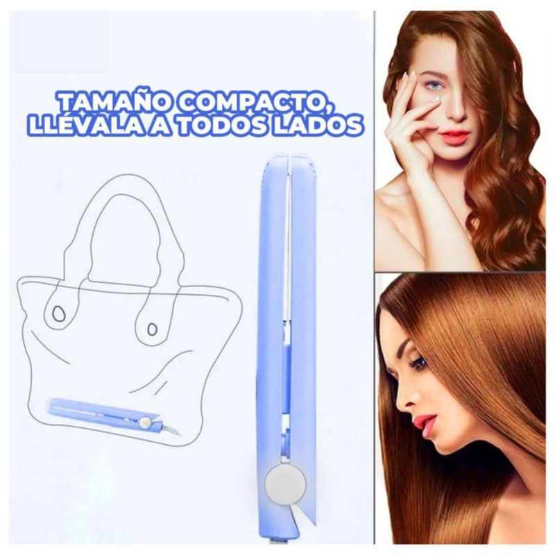 Mini Plancha Para El Cabello Portátil Color Lila