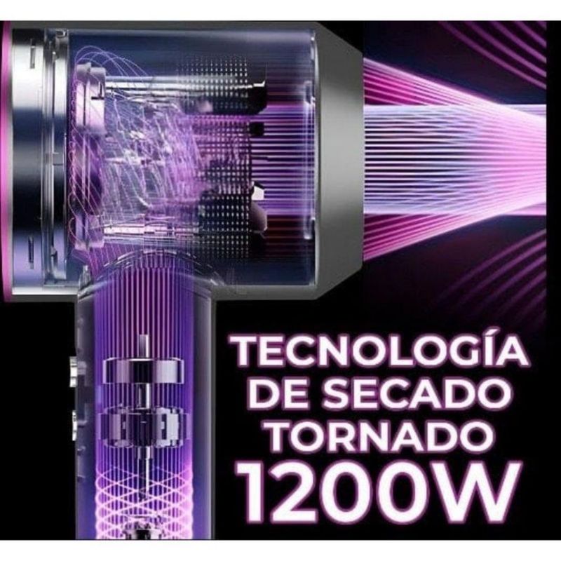 Secador de Pelo sin Aspas Supersónico 1200W con Iones Negativos