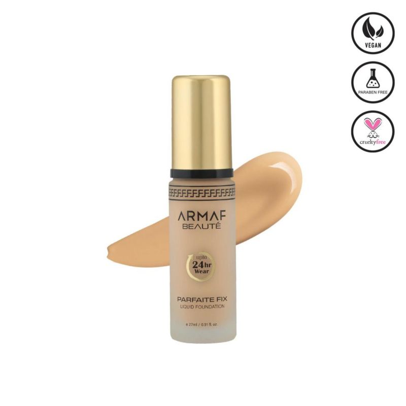 ARMAF BEAUTÉ Parfaite Fix Liquid Foundation 02 Porcelain - Base Líquida con Cobertura Completa y Acabado Mate para Piel Grasa 24 h Duración