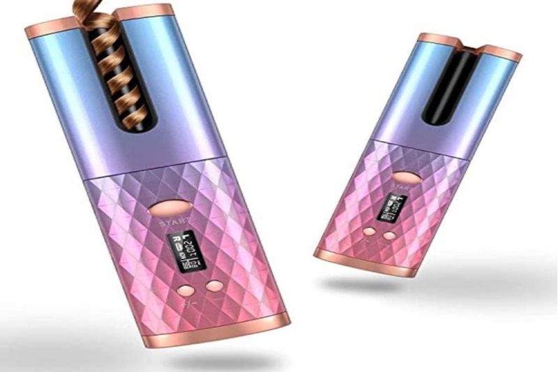 Rizador Automático, Valentines Day Gifts, Rizador de Pelo Auto Inalámbrico con 6 Temperaturas y Temporizadores, Rizadores de Pel