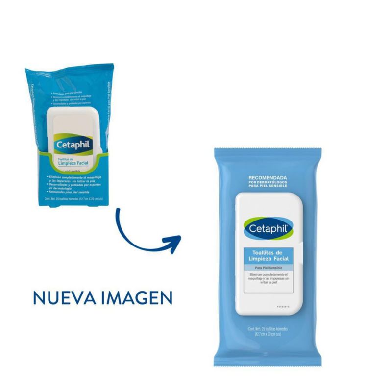 Cetaphil Toallitas de limpieza facial 25 pzas