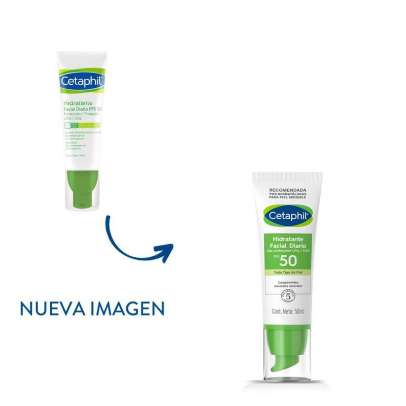 Cetaphil Crema hidratante facial diaria con FPS50 50 ml