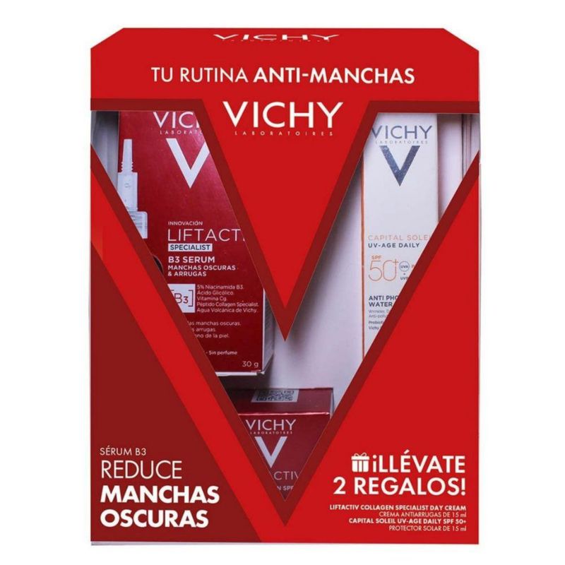 Vichy Kit Liftactiv Specialist B3 Serum (30 ml) con Liftactiv Collagen Specialist Crema (15 ml) y Capital Soleil UV Age Daily SPF 50 (15 ml)