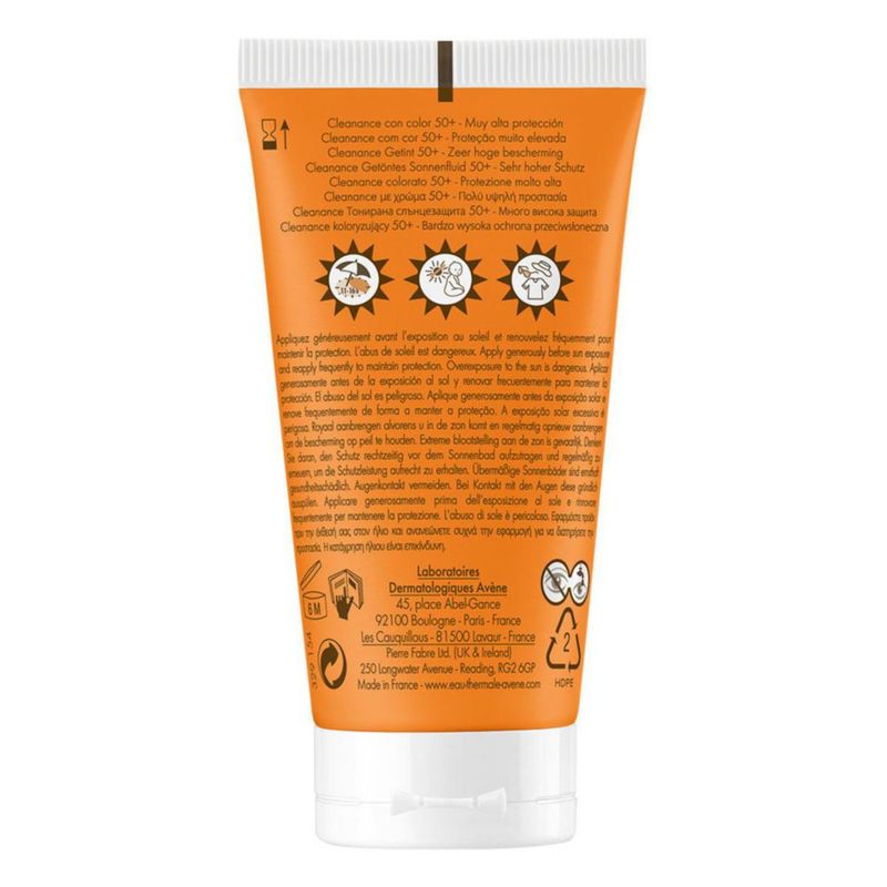 Avene Cleanance Solar FPS50 con color 50 ml