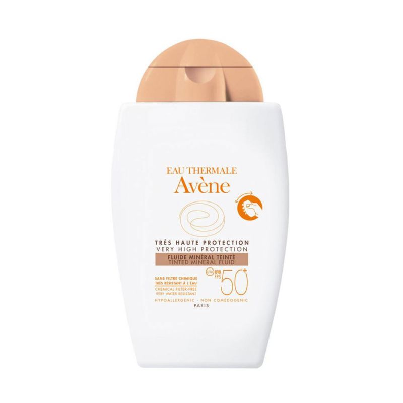 Avene Fluido mineral con color protector solar FPS50 para piel intolerante 40 ml
