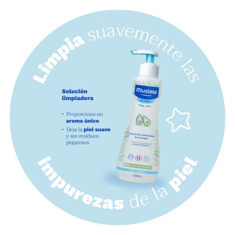 Mustela Solución Limpiadora Sin Enjuague 300 ml