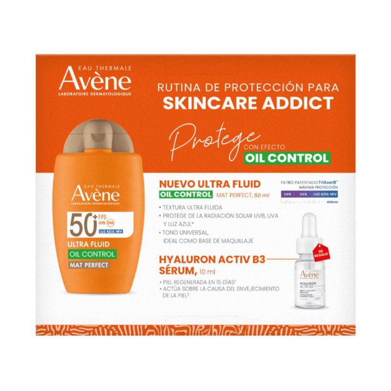 Avene Kit Protector Solar Ultra Fluid Mat Perfect 50ml + Sérum Hyaluron Activ B3 10ml.