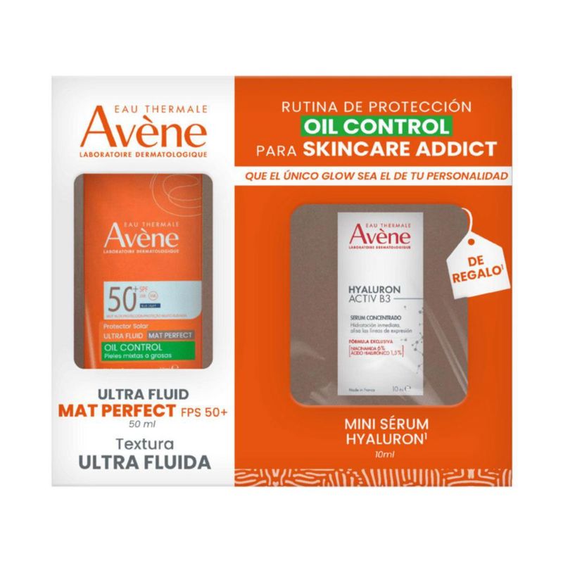 Avene Kit Protector Solar Ultra Fluid Mat Perfect 50ml + Sérum Hyaluron Activ B3 10ml.