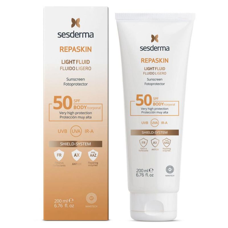 Sesderma S-repaskin Fluido ligero corporal spf50+ previene arrugas manchas y quemaduras solares 200 ml