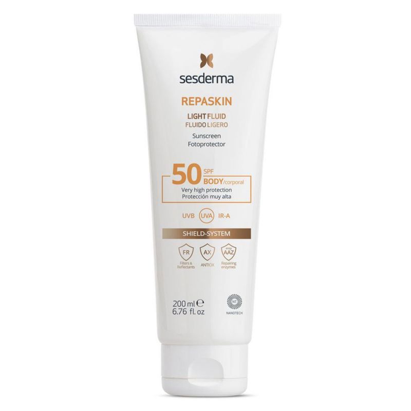 Sesderma S-repaskin Fluido ligero corporal spf50+ previene arrugas manchas y quemaduras solares 200 ml