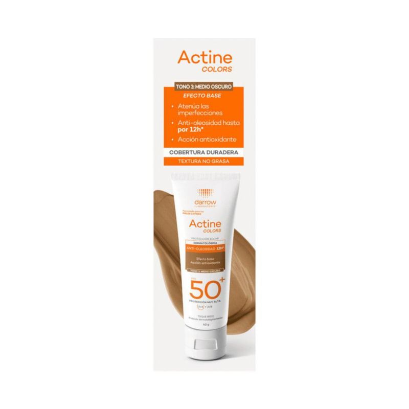 Darrow Actine Colors Protector Solar FPS50 para piel grasa tono Oscuro 40 gr