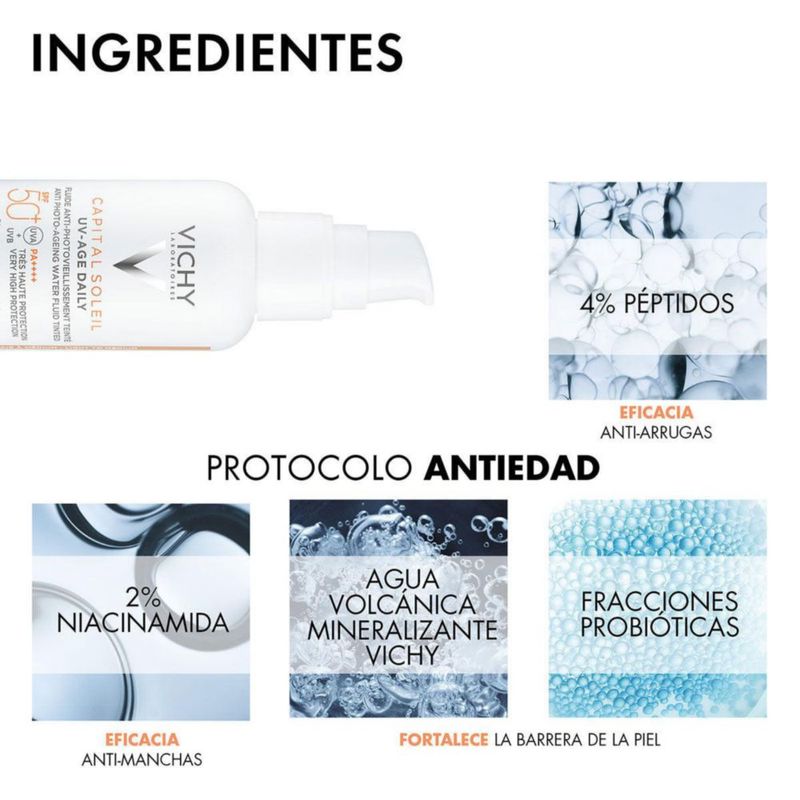 Vichy Capital soleil uv-age daily fps50 Protector solar facial anti-envejecimiento con color 40 ml