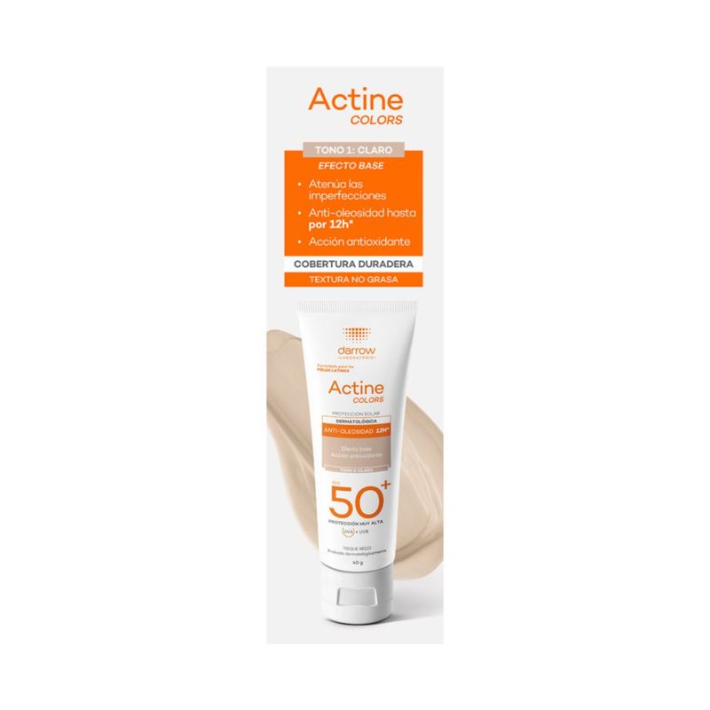 Darrow Actine Colors Protector Solar FPS50 para piel grasa tono Claro 40 gr