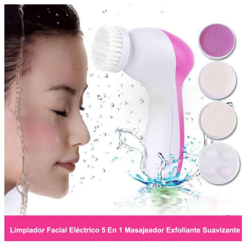 Limpiador Facial Eléctrico 5 En 1 Masajeador Exfoliante Suavizante