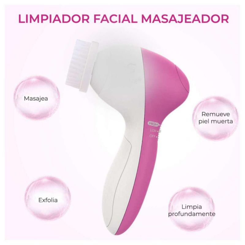 Limpiador Facial Eléctrico 5 En 1 Masajeador Exfoliante Suavizante