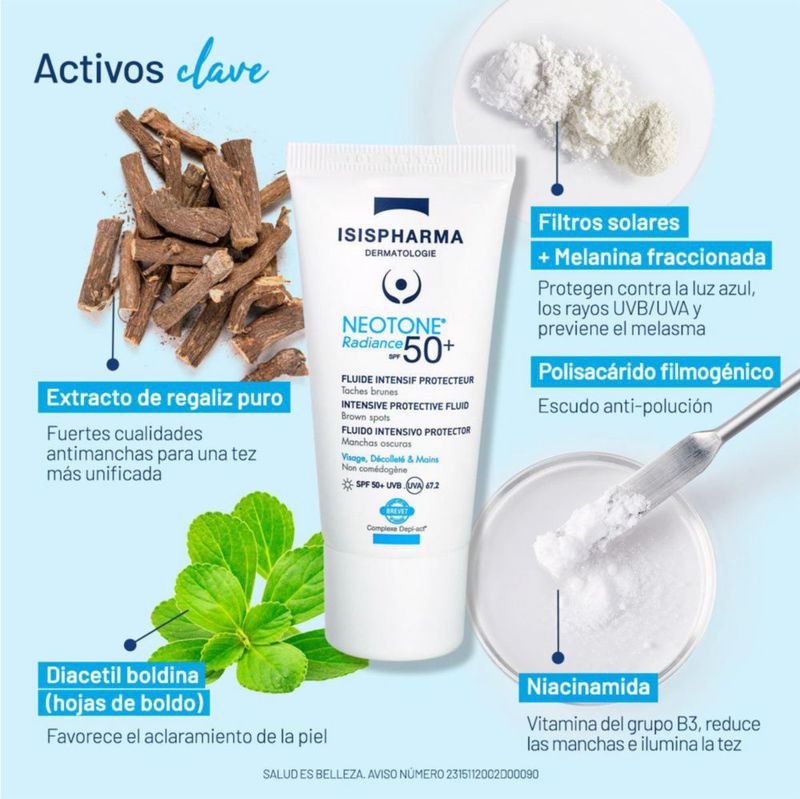Isispharma Neotone Radiance FPS50 Tono medio Anti manchas 30 ml