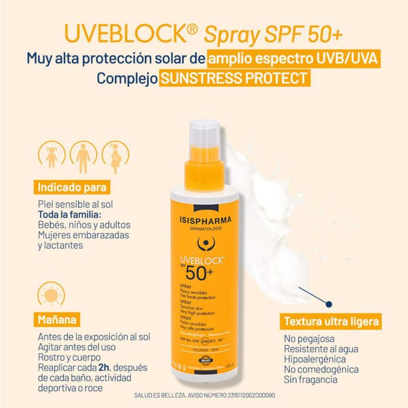 Isispharma Uveblock FPS50 Spray corporal 200 ml