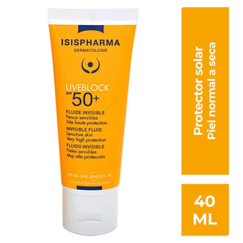 Isispharma Uveblock FPS50 Fluido invisible para pieles sensibles 40 ml