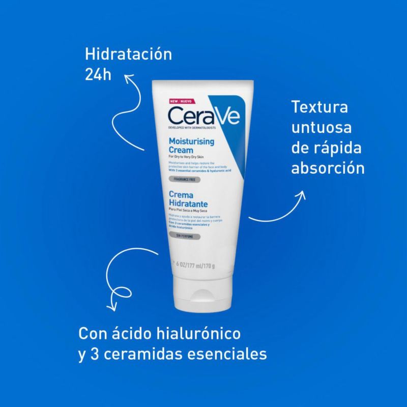 CeraVe Crema hidratante facial y corporal 170 ml