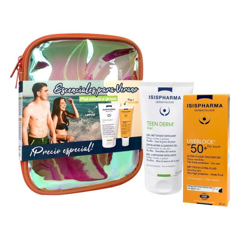 Isispharma Kit-Teen Gel 150 ml y Uveblock SPF50 Dry Touch 40 ml