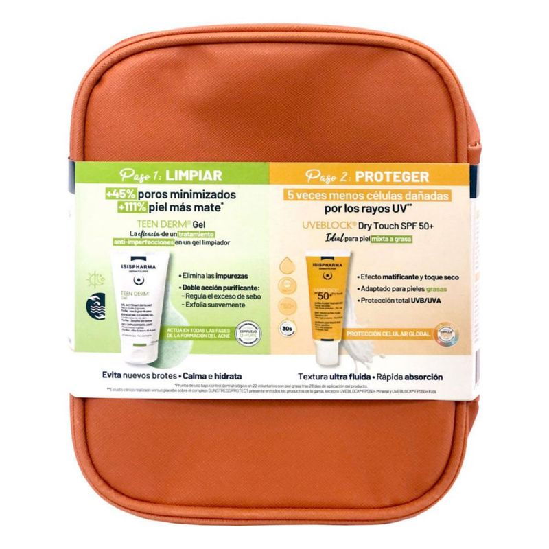 Isispharma Kit-Teen Gel 150 ml y Uveblock SPF50 Dry Touch 40 ml
