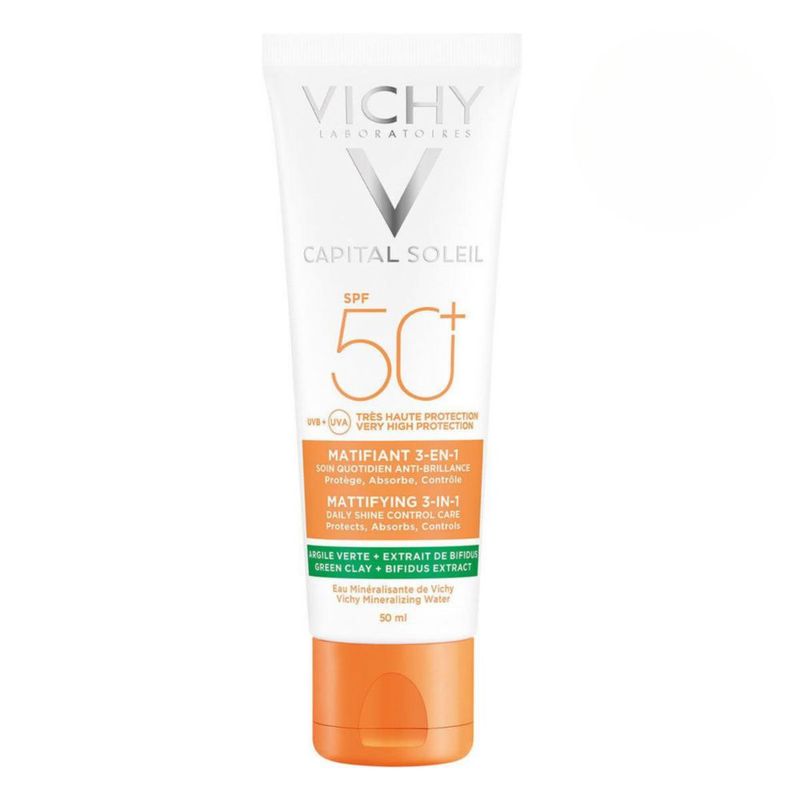 Vichy Capital soleil Matificante 3 en 1 FPS50 Protección solar para piel mixta a grasa 50 ml