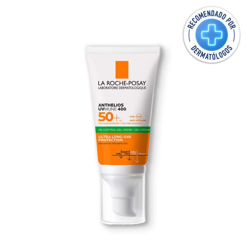 La Roche Posay Anthelios Toque Seco Gel-crema FPS50 Protector solar anti-brillo para piel mixta y grasa 50 ml