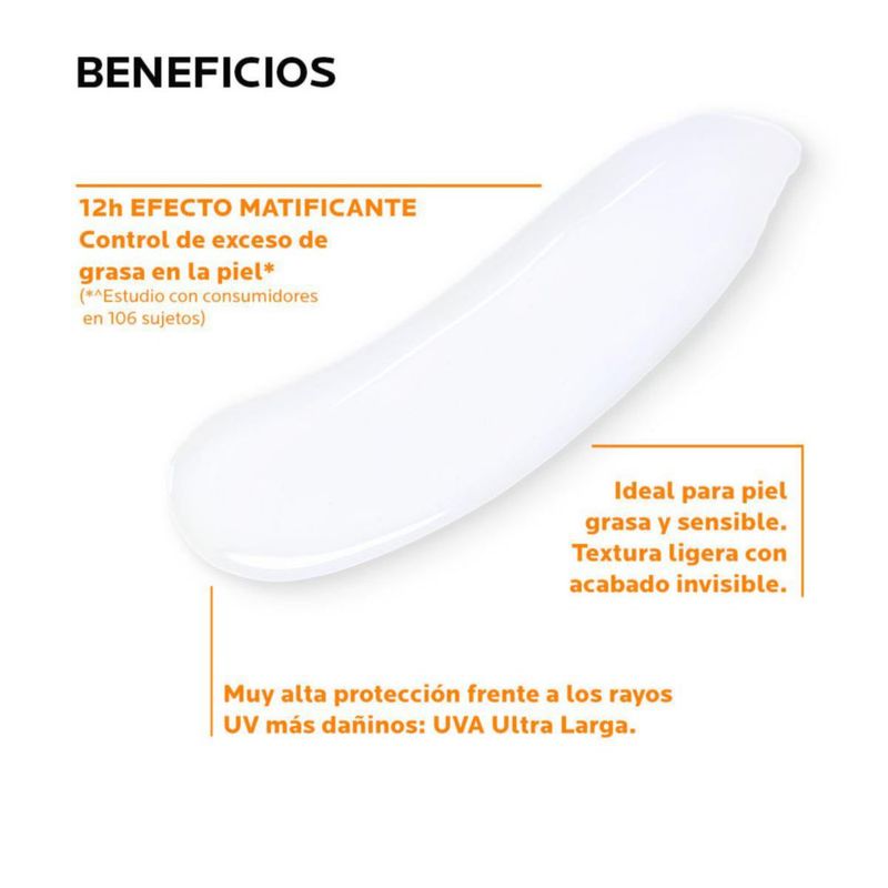 La Roche Posay Anthelios Toque Seco Gel-crema FPS50 Protector solar anti-brillo para piel mixta y grasa 50 ml