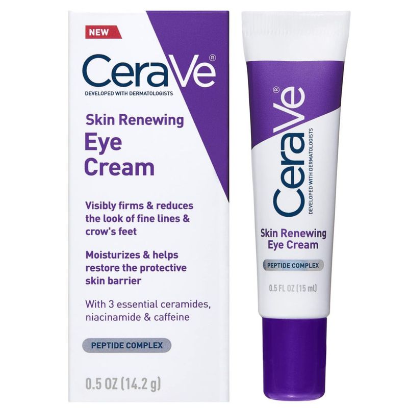 Crema de ojos CeraVe para arrugas con cafeína péptidos 15 ml