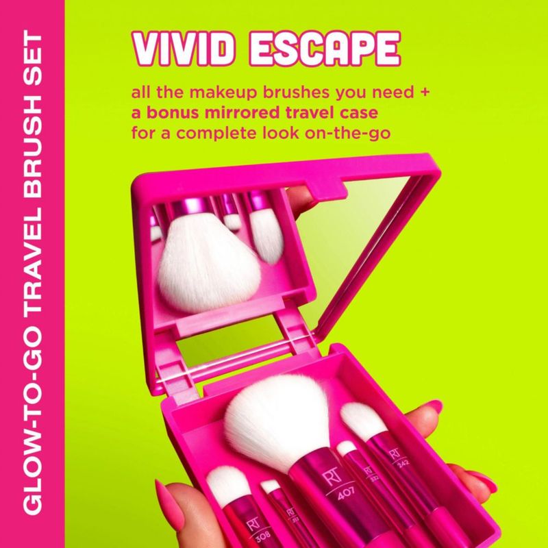 Set de brochas de maquillaje Real Techniques Vivid Escape Glow-To-Go