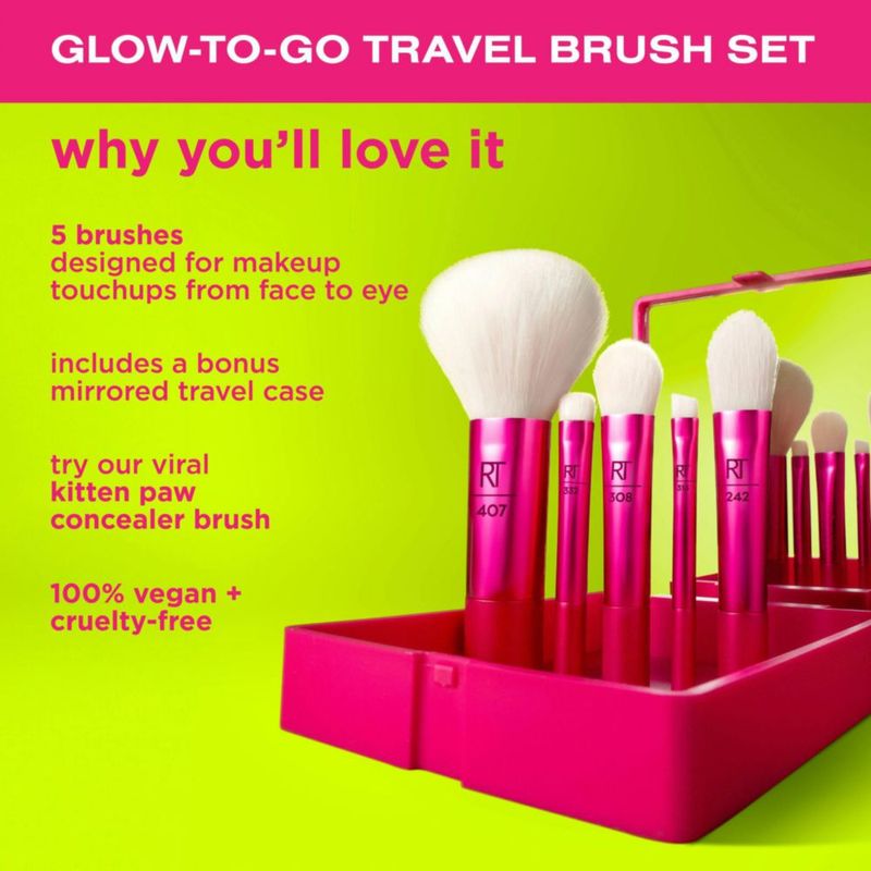 Set de brochas de maquillaje Real Techniques Vivid Escape Glow-To-Go