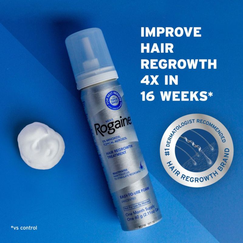 Espuma de tratamiento para el crecimiento del cabello Rogaine 5% Minoxidil Men