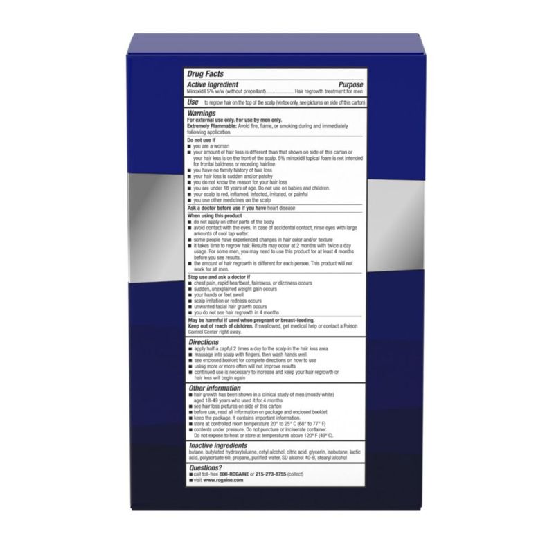 Espuma de tratamiento para el crecimiento del cabello Rogaine 5% Minoxidil Men