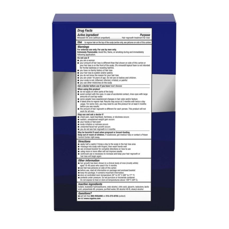 Espuma de tratamiento para el crecimiento del cabello Rogaine 5% Minoxidil Men
