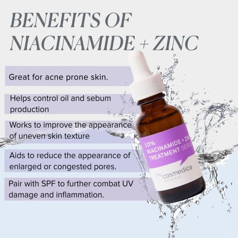 Sérum Cosmedica Skincare con niacinamida y zinc con ácido hialurónico 30 ml