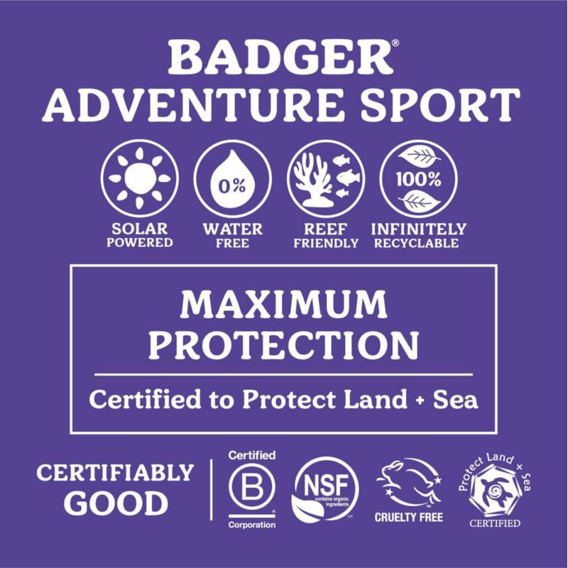 Protector solar Badger Mineral SPF 50 Adventure Sport 85 ml