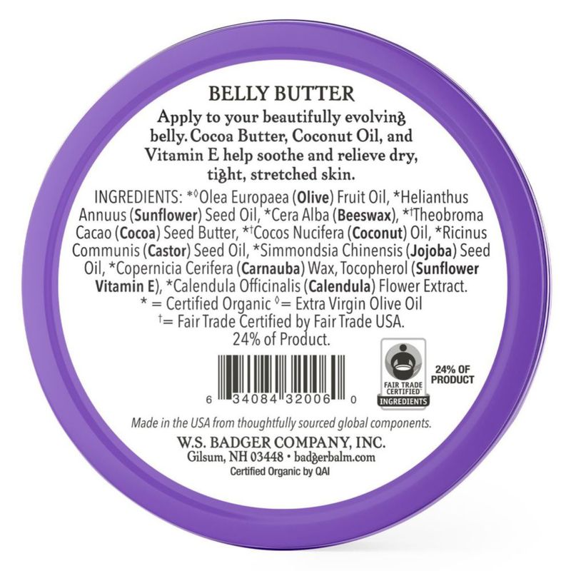 Manteca de cacao y caléndula Belly Butter Badger 60 ml orgánica