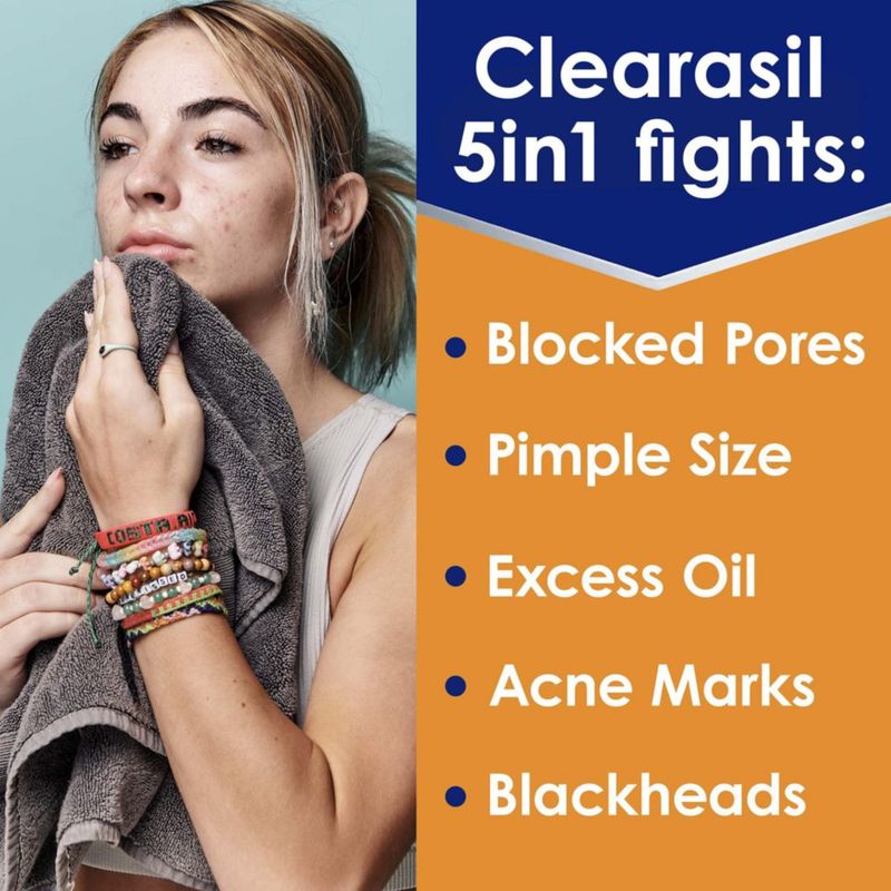 Almohadillas limpiadoras faciales Clearasil Stubborn Acne Control 90 Almohadillas
