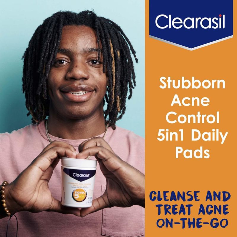 Almohadillas limpiadoras faciales Clearasil Stubborn Acne Control 90 Almohadillas