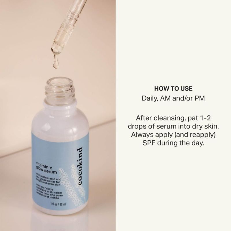 Sérum Cocokind Vitamin C Glow con ácido azelaico y uva marina 30 ml