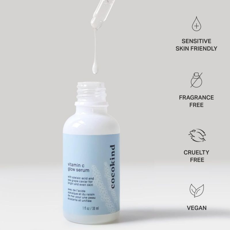 Sérum Cocokind Vitamin C Glow con ácido azelaico y uva marina 30 ml