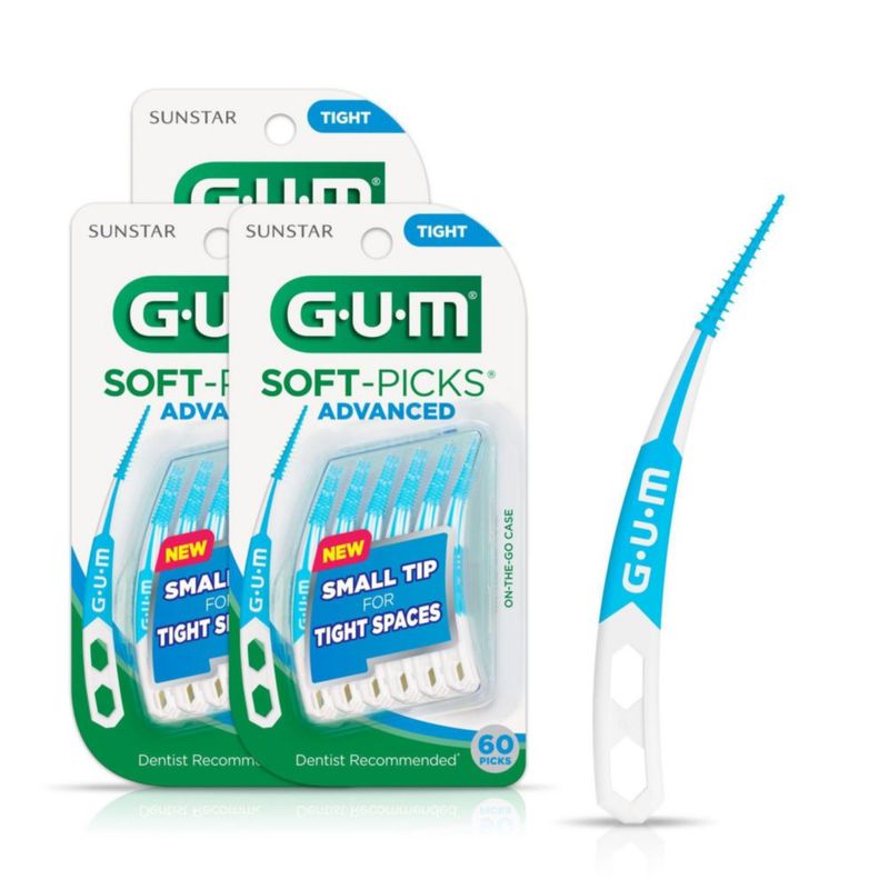 Palillos dentales GUM Soft-Picks Advanced para limpieza de dientes 60 unidades