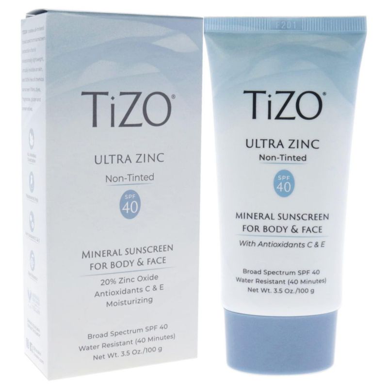Protector solar Tizo Ultra Zinc 50 ml sin color SPF 40 para cuerpo y rostro