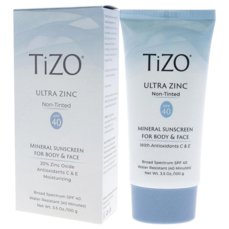 Protector solar Tizo Ultra Zinc 50 ml sin color SPF 40 para cuerpo y rostro
